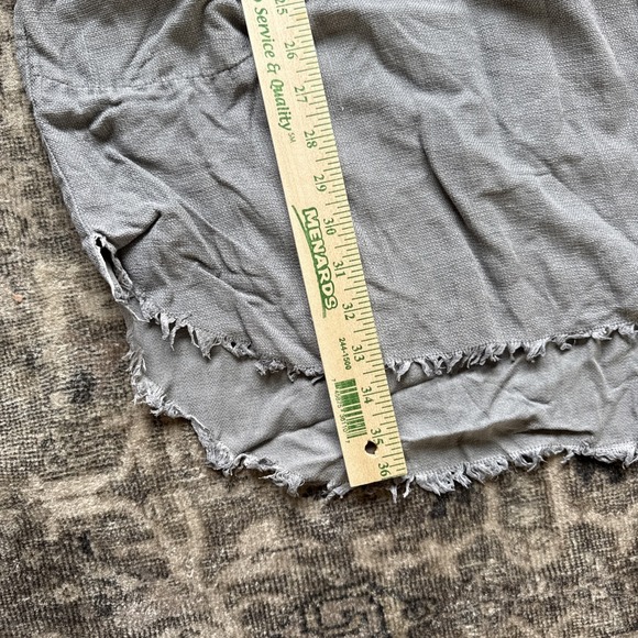 Cloth & Stone Lyocell T-Shirt Dress M Gray V-Neck Lagenlook Frayed Raw Hem Boho - Picture 11 of 12